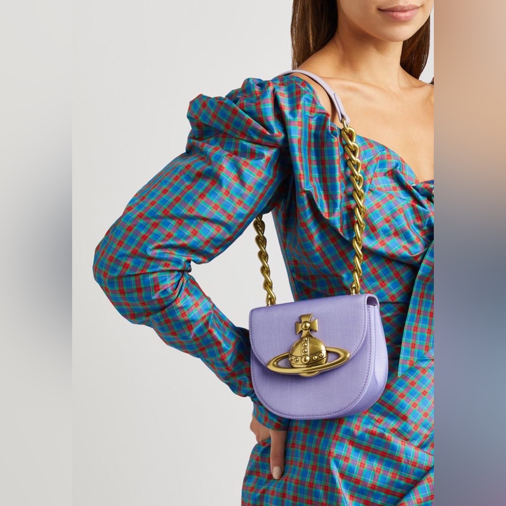 (SOLD)Vivienne Westwood satin saddle bag